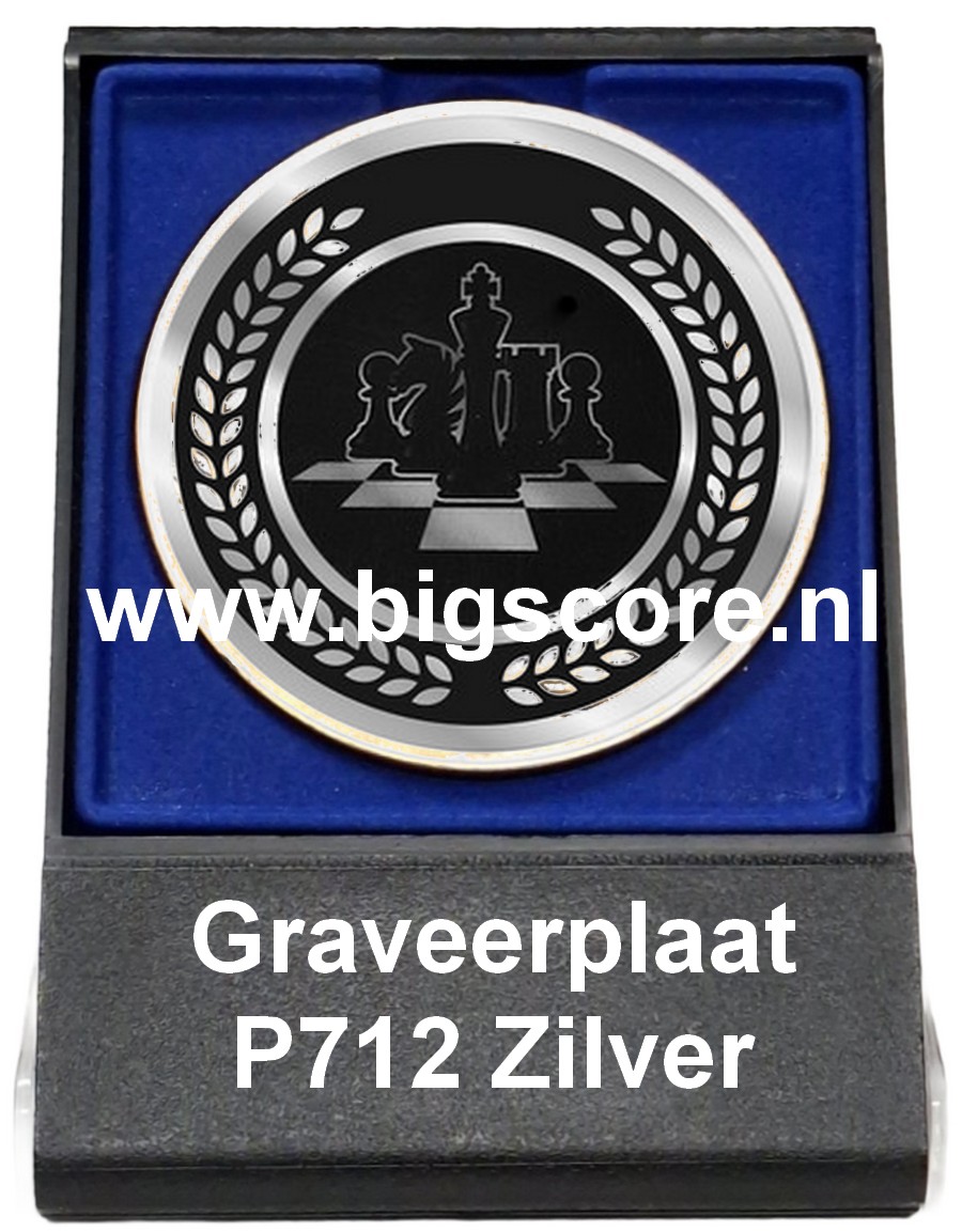 Schaken Acyl in medailledoosje Blauw-Zwart G/Z/B